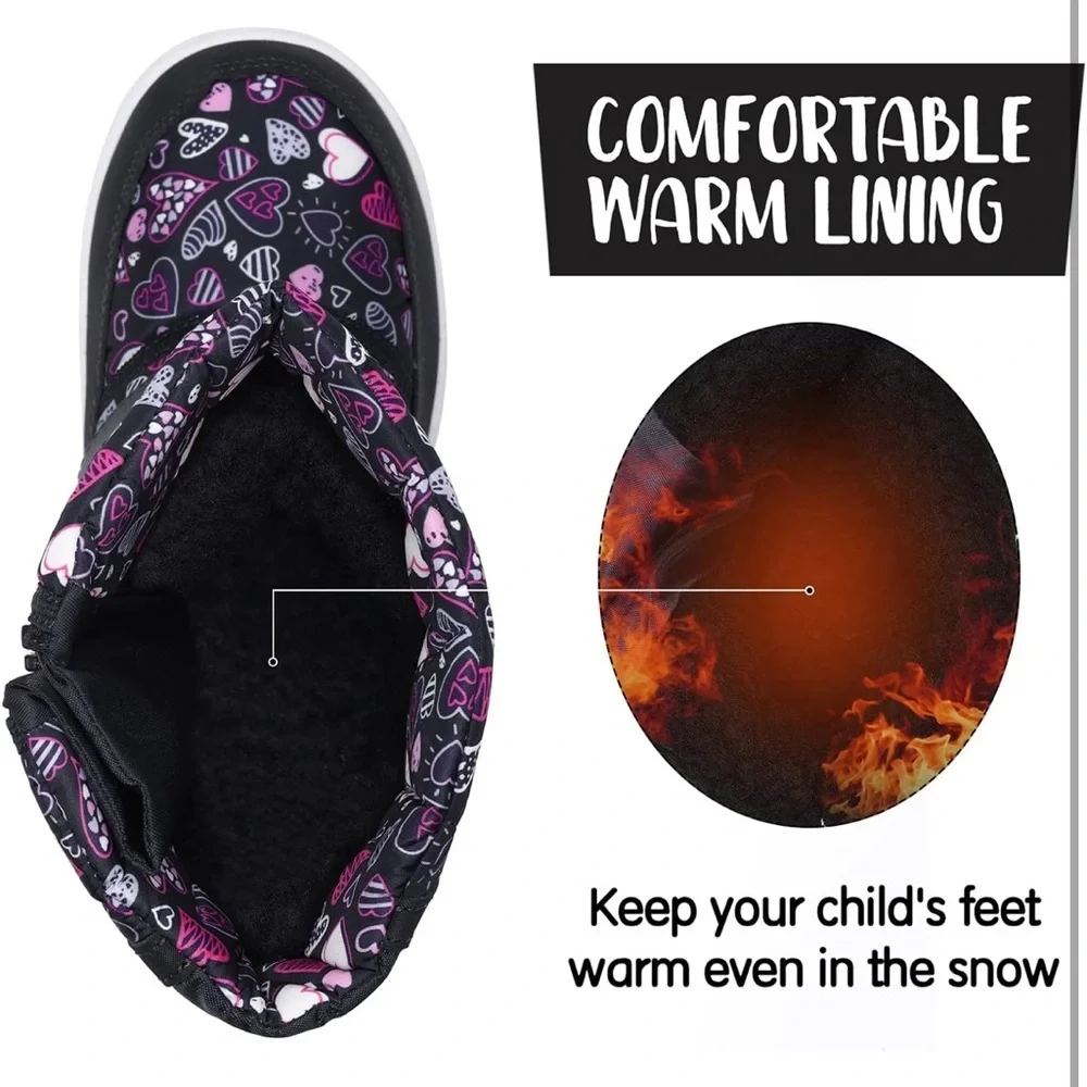 K KomForme Boys Girls Snow Boots Waterproof Winter Outdoor Boots 12 /637
